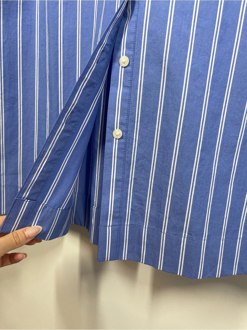Universal Thread Blue Stripe Shirt Dress XS Button Front Casual Midi Summer Chic - Picture 5 of 12